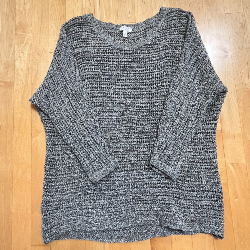 Soft by Joie Oversized Black & White Marbled Sweater